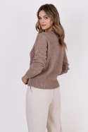 Sweter Damski Model SWE317 Mocca - MKM MKM Sweter Damski Model SWE317 Mocca - MKM MKM