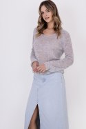 Sweter Damski Model SWE320 Light Grey - MKM MKM Sweter Damski Model SWE320 Light Grey - MKM MKM