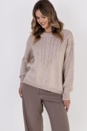 Sweter Damski Model SWE322 Beige - MKM MKM Sweter Damski Model SWE322 Beige - MKM MKM