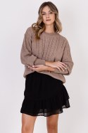 Sweter Damski Model SWE322 Mocca - MKM MKM Sweter Damski Model SWE322 Mocca - MKM MKM