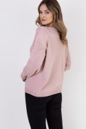 Sweter Damski Model SWE322 Powder Pink - MKM MKM Sweter Damski Model SWE322 Powder Pink - MKM MKM