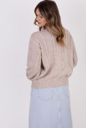 Sweter Damski Model SWE323 Beige - MKM MKM Sweter Damski Model SWE323 Beige - MKM MKM