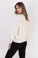 Sweter Damski Model SWE323 Ecru - MKM MKM Sweter Damski Model SWE323 Ecru - MKM MKM