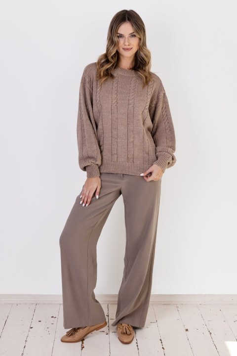 Sweter Damski Model SWE323 Mocca - MKM MKM Sweter Damski Model SWE323 Mocca - MKM MKM