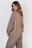 Sweter Damski Model SWE323 Mocca - MKM MKM Sweter Damski Model SWE323 Mocca - MKM MKM
