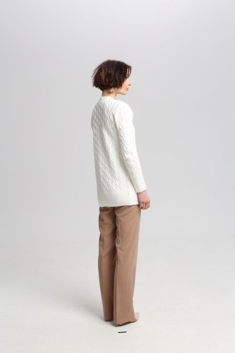 Sweter Damski Model SWE333 Ecru - MKM MKM Sweter Damski Model SWE333 Ecru - MKM MKM
