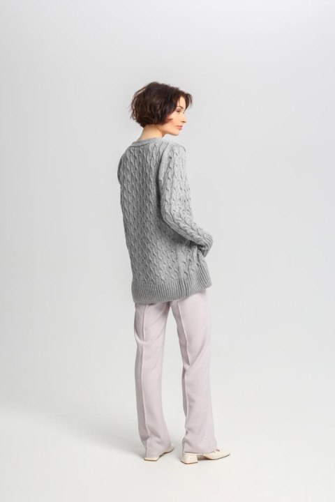 Sweter Damski Model SWE333 Grey - MKM MKM Sweter Damski Model SWE333 Grey - MKM MKM