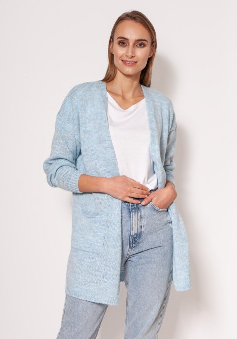Sweter Kardigan Model PA013 Błękit - MKM MKM Sweter Kardigan Model PA013 Błękit - MKM MKM
