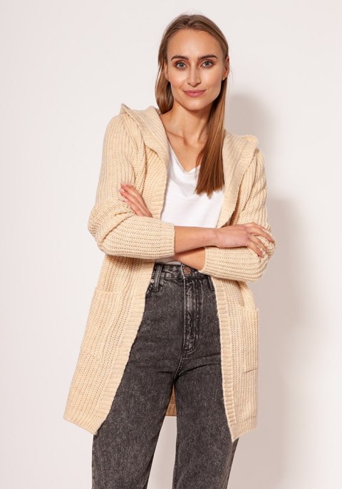 Sweter Kardigan Model PA018 Beige - MKM MKM Sweter Kardigan Model PA018 Beige - MKM MKM