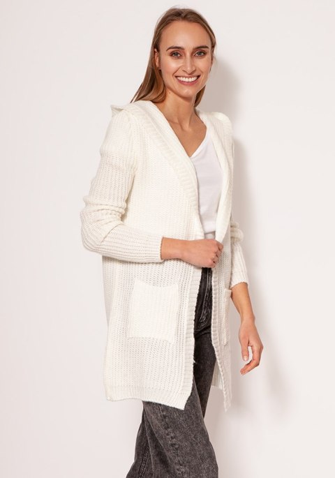 Sweter Kardigan Model PA018 Ecru - MKM MKM Sweter Kardigan Model PA018 Ecru - MKM MKM