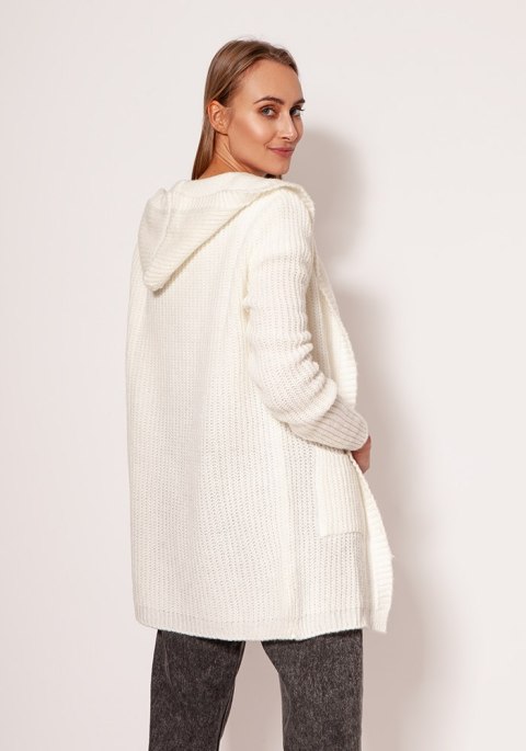 Sweter Kardigan Model PA018 Ecru - MKM MKM Sweter Kardigan Model PA018 Ecru - MKM MKM
