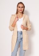 Sweter Kardigan Model PA019 Beige - MKM MKM Sweter Kardigan Model PA019 Beige - MKM MKM