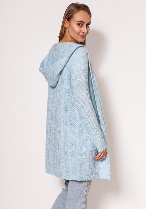 Sweter Kardigan Model PA019 Błękit - MKM MKM Sweter Kardigan Model PA019 Błękit - MKM MKM