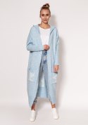 Sweter Kardigan Model PA020 Błękit - MKM MKM Sweter Kardigan Model PA020 Błękit - MKM MKM