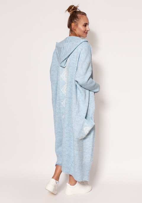 Sweter Kardigan Model PA020 Błękit - MKM MKM Sweter Kardigan Model PA020 Błękit - MKM MKM