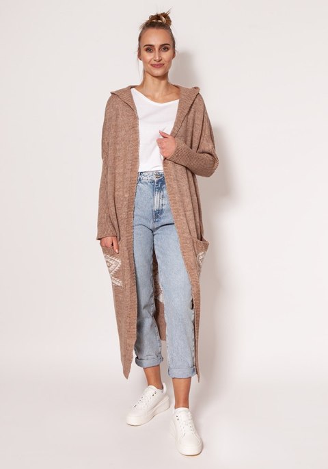 Sweter Kardigan Model PA020 Mocca - MKM MKM Sweter Kardigan Model PA020 Mocca - MKM MKM