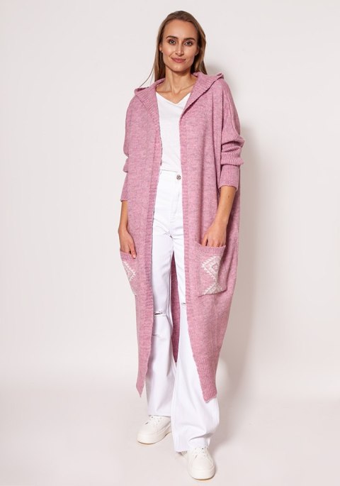 Sweter Kardigan Model PA020 Pink - MKM MKM Sweter Kardigan Model PA020 Pink - MKM MKM