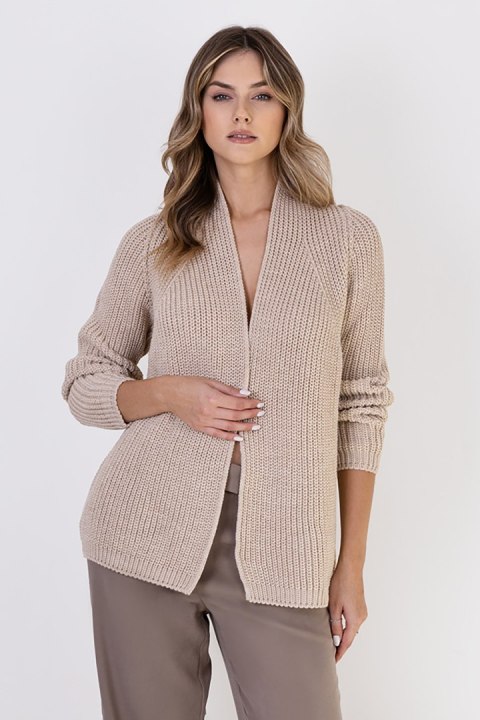 Sweter Kardigan Model SWE120 Beige - MKM MKM Sweter Kardigan Model SWE120 Beige - MKM MKM