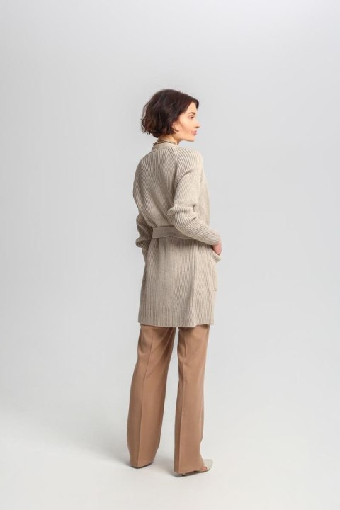 Sweter Kardigan Model SWE334 Beige - MKM MKM Sweter Kardigan Model SWE334 Beige - MKM MKM