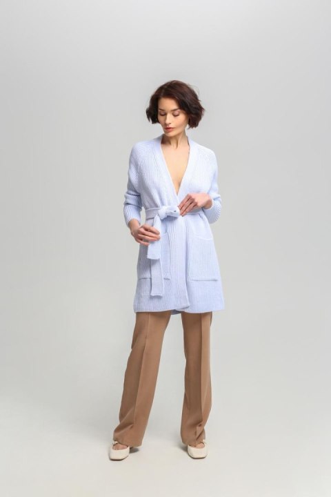 Sweter Kardigan Model SWE334 Błękit - MKM MKM Sweter Kardigan Model SWE334 Błękit - MKM MKM