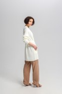 Sweter Kardigan Model SWE334 Ecru - MKM MKM Sweter Kardigan Model SWE334 Ecru - MKM MKM