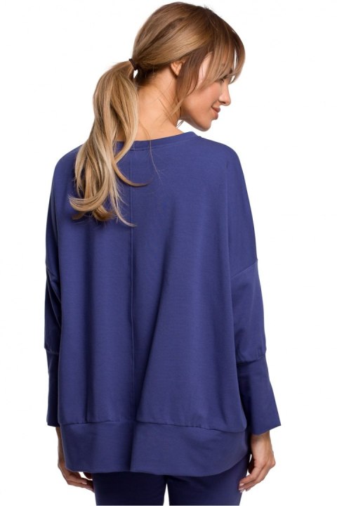 Bluza Damska Model MOE491 Indygo - Moe Moe Bluza Damska Model MOE491 Indygo - Moe Moe