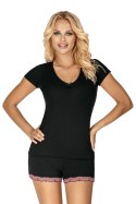 Piżama Damska Model Clara 1/2 Black - Donna Donna Piżama Damska Model Clara 1/2 Black - Donna Donna