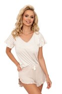 Piżama Damska Model Marina 1/2 Beige - Donna Donna Piżama Damska Model Marina 1/2 Beige - Donna Donna
