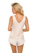 Piżama Damska Model Marina 1/2 Top Beige - Donna Donna Piżama Damska Model Marina 1/2 Top Beige - Donna Donna