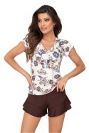 Piżama Damska Model Naomi 1/2 Brown - Donna Donna Piżama Damska Model Naomi 1/2 Brown - Donna Donna