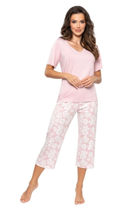 Piżama Damska Model Rosalia 3/4 Powder Pink - Donna Donna Piżama Damska Model Rosalia 3/4 Powder Pink - Donna Donna
