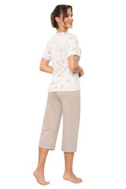 Piżama Damska Model Sandi 3/4 Beige - Donna Donna