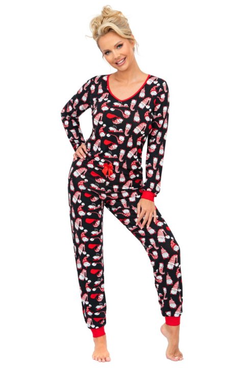 Piżama Damska Model Santi Long Black - Donna Donna Piżama Damska Model Santi Long Black - Donna Donna