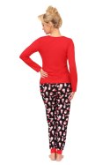 Piżama Damska Model Santi Long Red - Donna Donna Piżama Damska Model Santi Long Red - Donna Donna