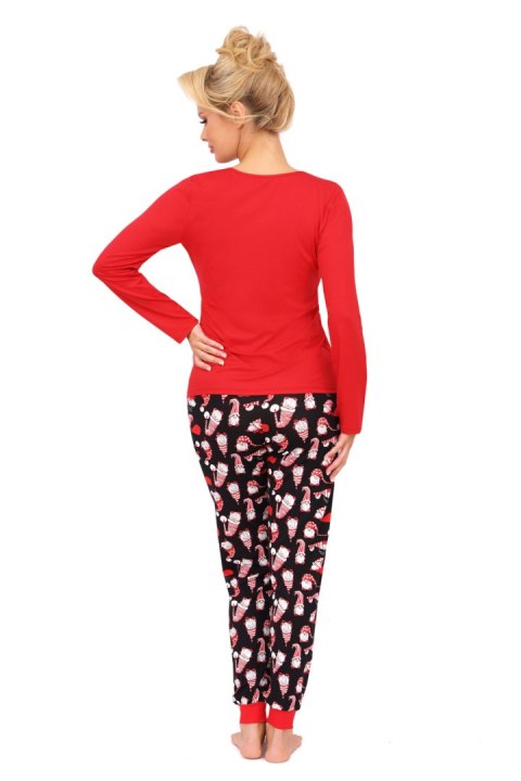 Piżama Damska Model Santi Long Red - Donna Donna Piżama Damska Model Santi Long Red - Donna Donna