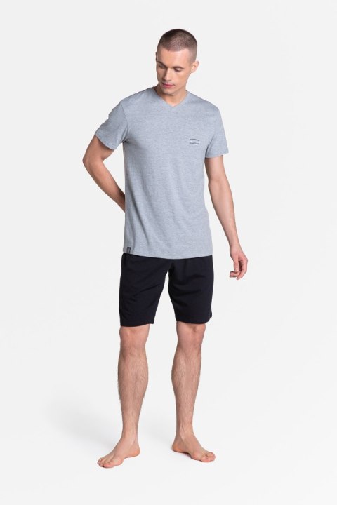Piżama Męska Model Duty 38881-90X Grey/Black - Henderson Henderson Piżama Męska Model Duty 38881-90X Grey/Black - Henderson Henderson