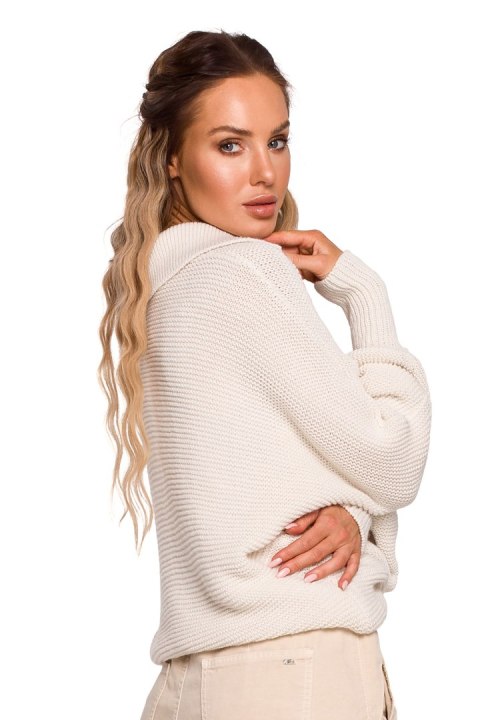 Sweter Damski Model MOE687 Kość słoniowa - Moe Moe Sweter Damski Model MOE687 Kość słoniowa - Moe Moe