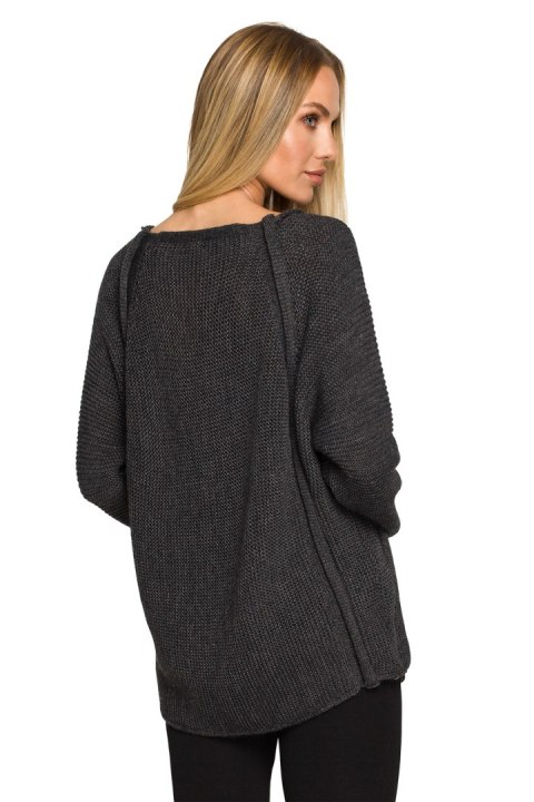 Sweter Damski Model MOE712 Grafit - Moe Moe Sweter Damski Model MOE712 Grafit - Moe Moe