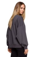 Bluza Damska Model MOE613 Stal - Moe Moe Bluza Damska Model MOE613 Stal - Moe Moe
