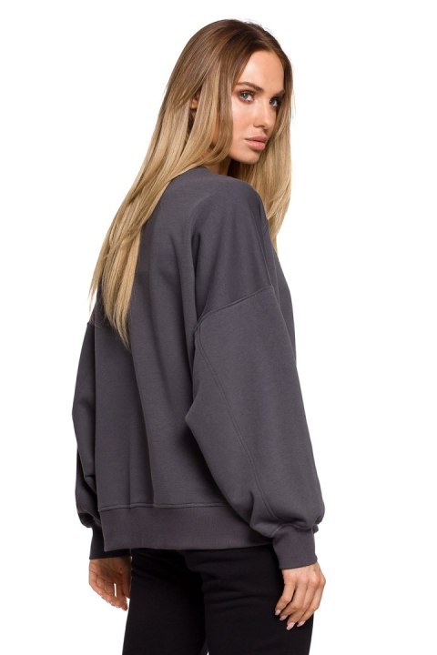 Bluza Damska Model MOE613 Stal - Moe Moe Bluza Damska Model MOE613 Stal - Moe Moe