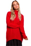 Golf Damski Model MOE468 Red - Moe Moe Golf Damski Model MOE468 Red - Moe Moe