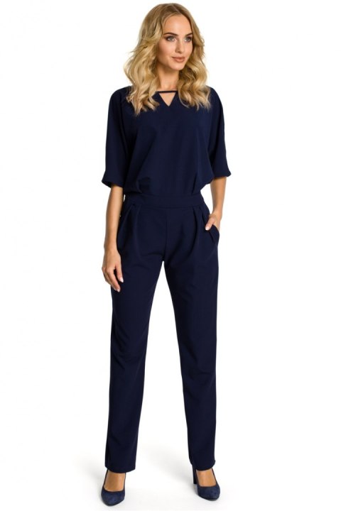 Kombinezon Damski Model MOE334 Navy - Moe Moe Kombinezon Damski Model MOE334 Navy - Moe Moe
