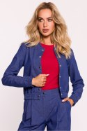 Kurtka Damska Model MOE800 Blue - Moe Moe Kurtka Damska Model MOE800 Blue - Moe Moe