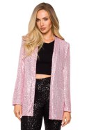 Marynarka Model MOE724 Powder Pink - Moe Moe Marynarka Model MOE724 Powder Pink - Moe Moe