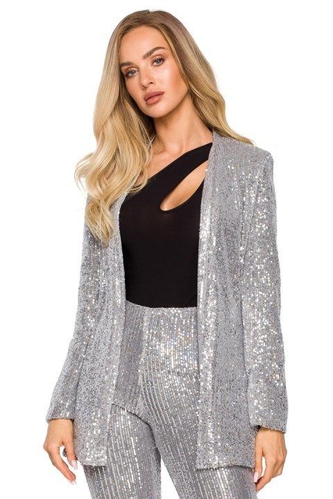 Marynarka Model MOE724 Silver - Moe Moe Marynarka Model MOE724 Silver - Moe Moe