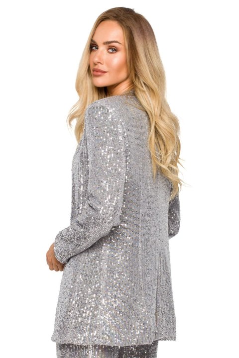 Marynarka Model MOE724 Silver - Moe Moe Marynarka Model MOE724 Silver - Moe Moe