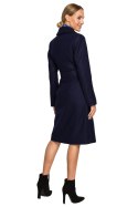 Płaszcz Model MOE708 Navy - Moe Moe Płaszcz Model MOE708 Navy - Moe Moe