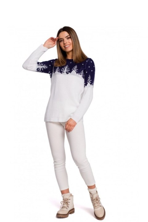 Sweter Damski Model MXS05 Navy - Moe Moe Sweter Damski Model MXS05 Navy - Moe Moe