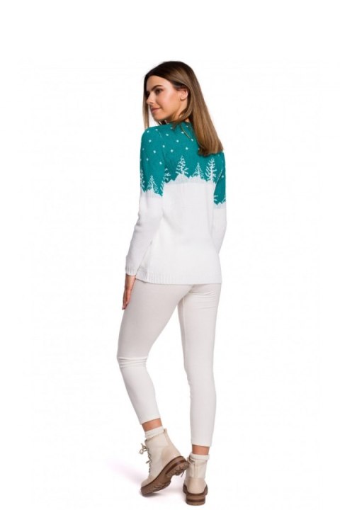 Sweter Damski Model MXS05 Szmaragd - Moe Moe Sweter Damski Model MXS05 Szmaragd - Moe Moe