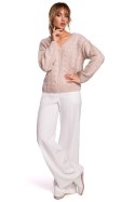 Sweter Damski Model MOE510 Powder Pink - Moe Moe Sweter Damski Model MOE510 Powder Pink - Moe Moe